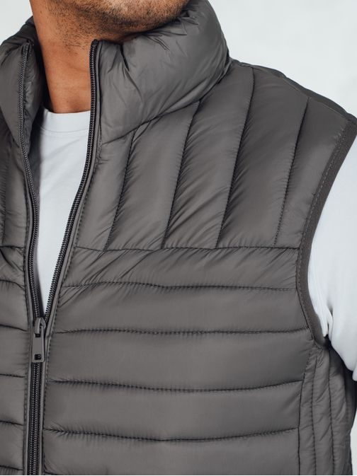 Módní grafitová pánská vesta bez kapuce