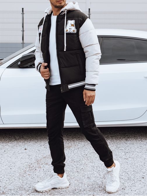 Černá prošívaná bomber bunda