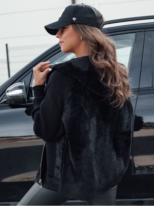 Dámská jedinečná černá alpaka bunda Katherine