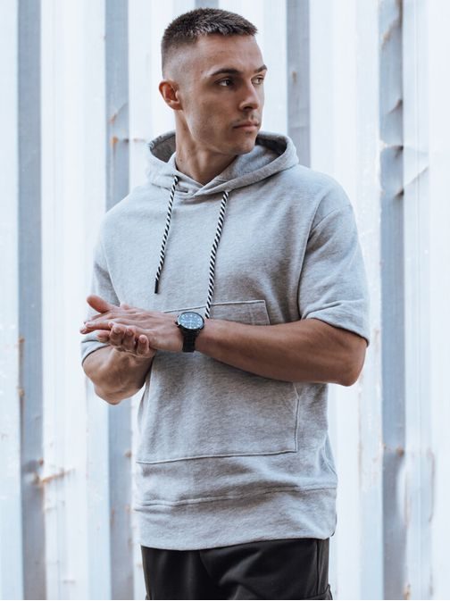 Stylová šedá mikina s krátkým rukávem