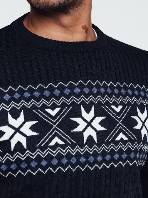 Módní granátový svetr s jedinečným vzorem