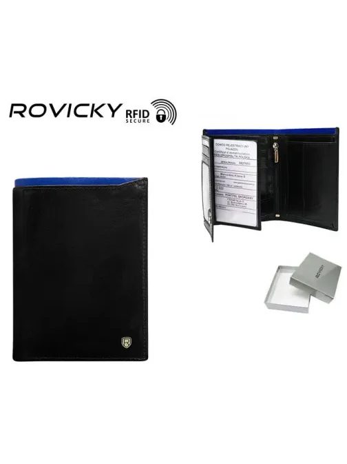 Moderní černá pánská peněženka na výšku