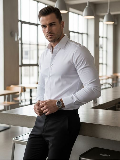 Elegantní bílá pánská košile