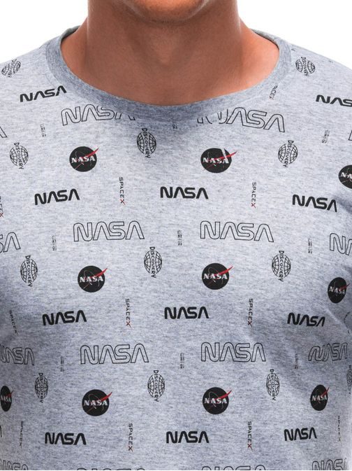 Originální šedé tričko s potiskem NASA S1916