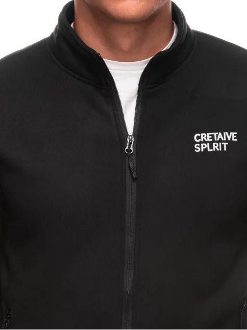 Moderní černá mikina s nápisem B1695