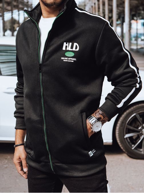 Pánská černá mikina s barvenými prvky