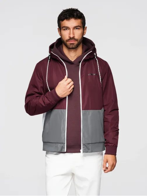 Funkční vínově šedá přechodná sportovní bunda V3 JANP-0225