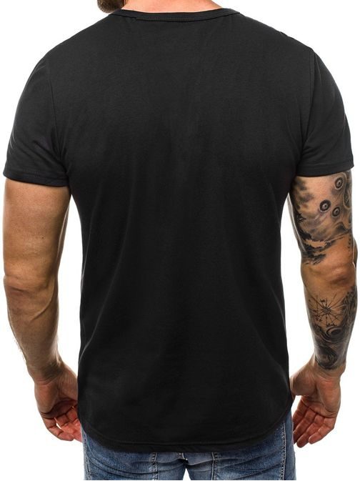 Jedinečné pánské tričko černé  JS/100681