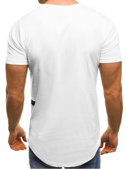 Klasické bílé pánské tričko OZONEE B/181227