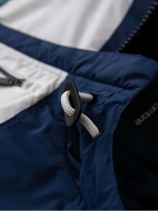 Pohodlná zeleno-modrá přechodná sportovní bunda V20 JANP-0194