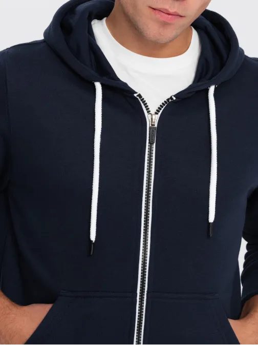 Trendy tmavě modrá mikina na zip V2 OM-SSBZ-0118