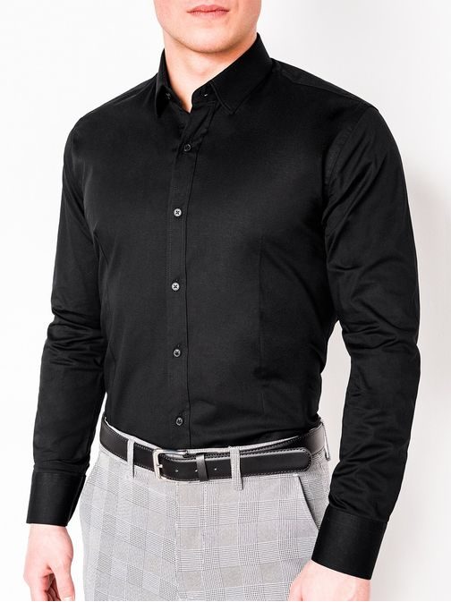 Jednoduchá černá elegantní košile k219