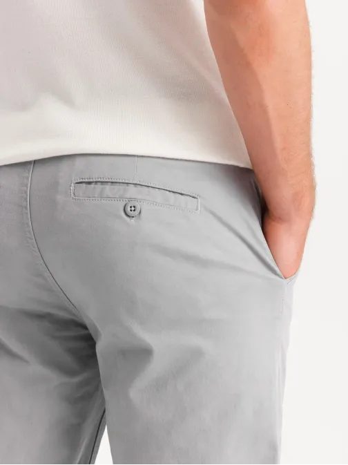 Šedé chinos kalhoty s ozdobným pasem V6 PACP-0118