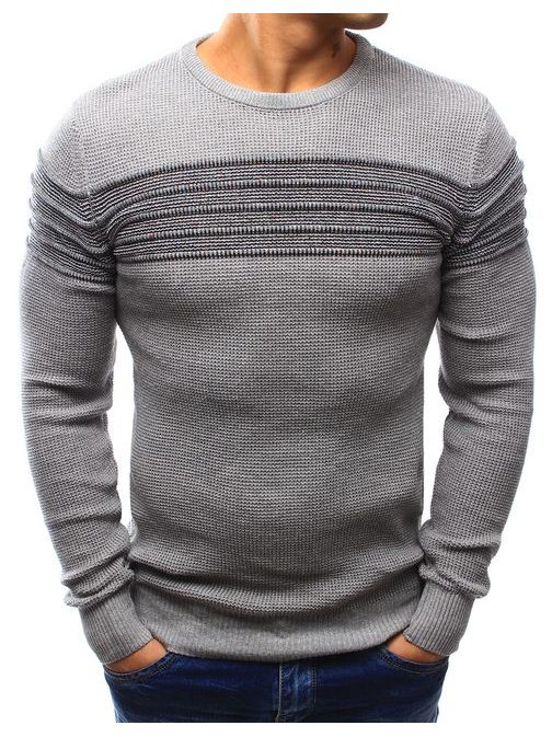 Šedý atraktivní pánský svetr