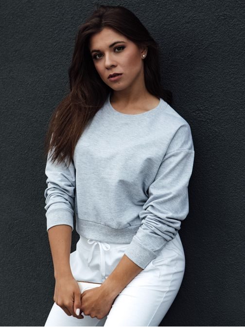 Dámská světle šedá mikina v jednoduchém provedení Casualvibe
