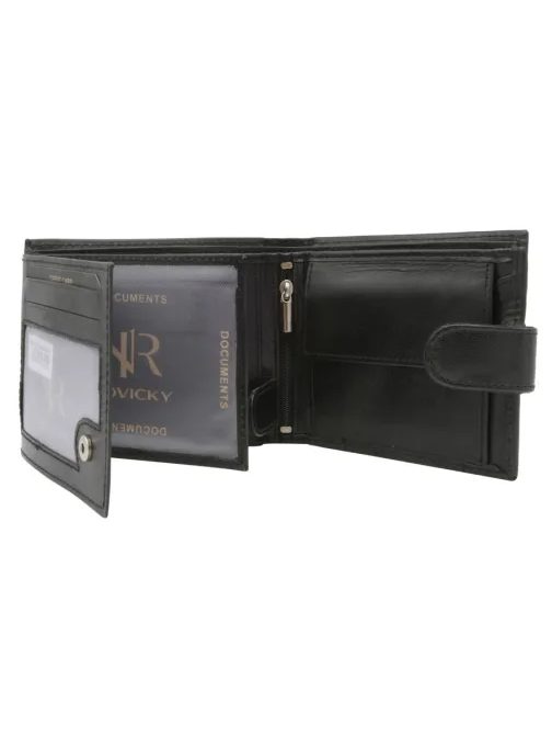 Trendy černá pánská peněženka s přezkou