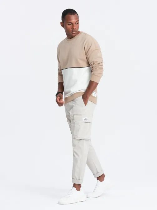 Pánská mikina s kapucí v kontrastní barevné kombinaci V2 B1673