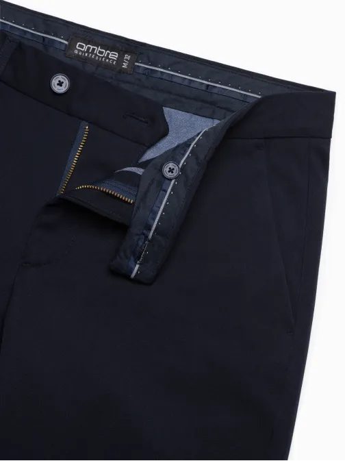 Elegantní granátové chinos kalhoty klasického střihu V3 PACP-0191