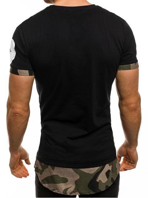 Originální pánské černé tričko BLACK WHITE 1094