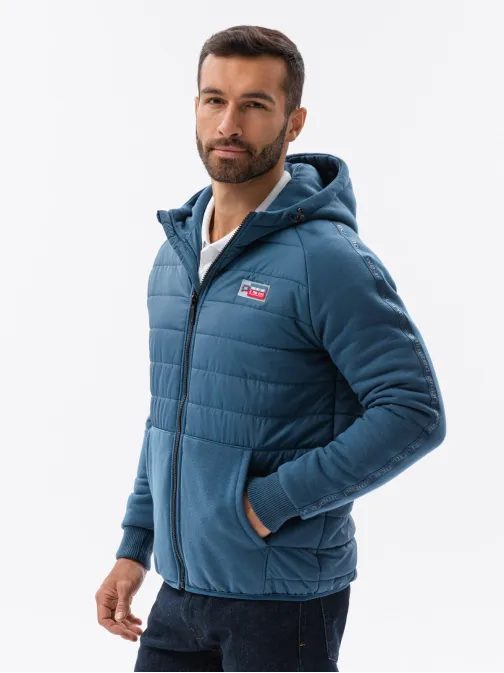 Krásná přechodná tmavě modrá bunda C601