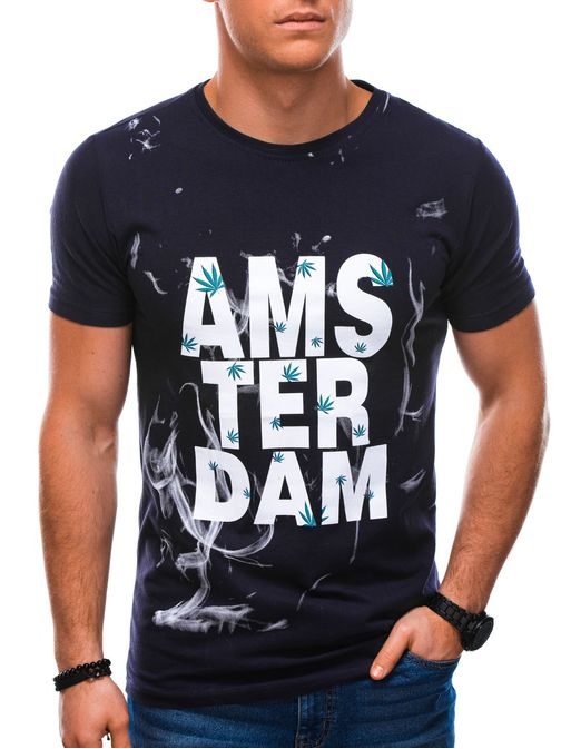 Stylové granátové tričko Amsterdam S1459