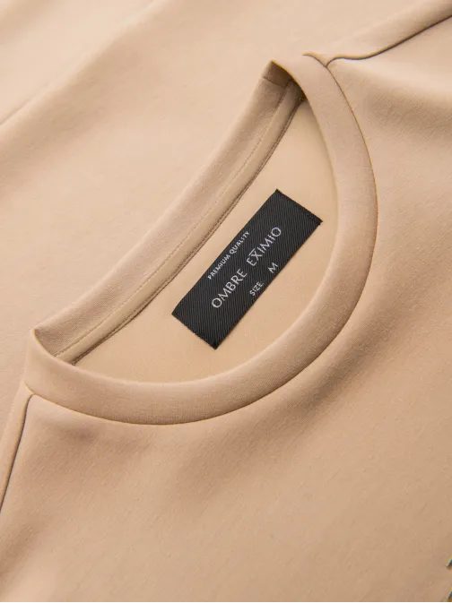 Moderní béžová mikina s kapucí V3 OM-SNBC-0199