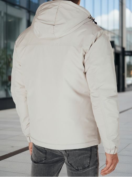 Béžová pánská zimní bunda s kapsami