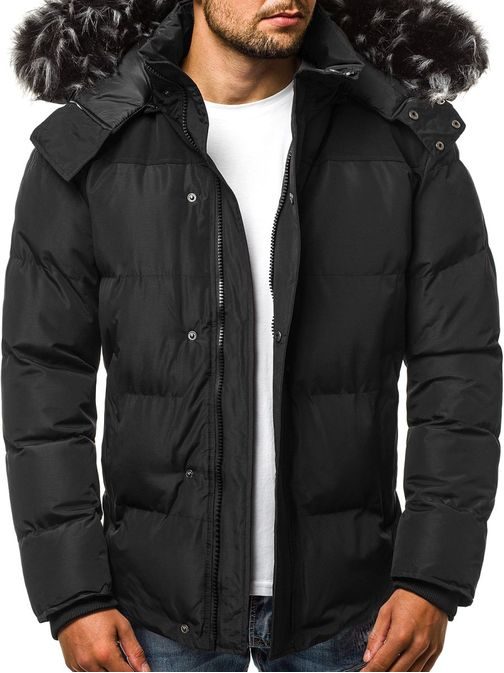 Pánská prošívaná zimní bunda černá  JS/HS201820