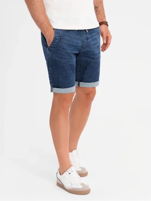 Stylové tmavě modré džínové šortky V2 SRDS-0161