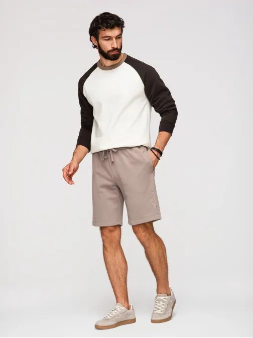 Trendy béžové šortky s logem V2 SRBC-0153