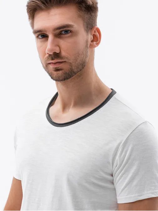 Trendy ecru tričko bez potisku V6 TSCT-22SS-004