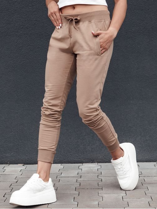 Stylové dámské světle hnědé tepláky Relax Mode