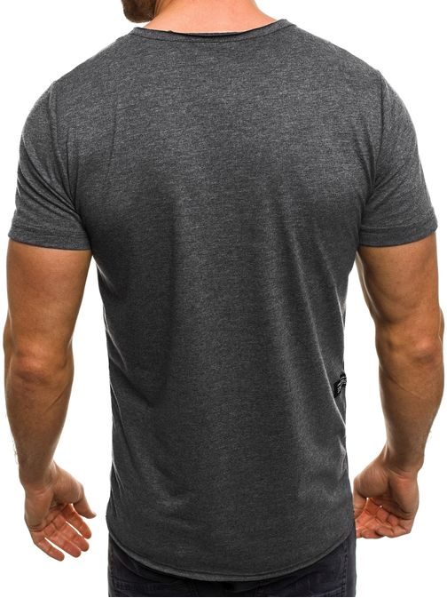 Tmavě šedé pánské sportovní triko s knoflíky ATHLETIC 1122AT