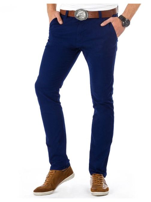 Pohodlné pánské chino kalhoty v granátové barvě