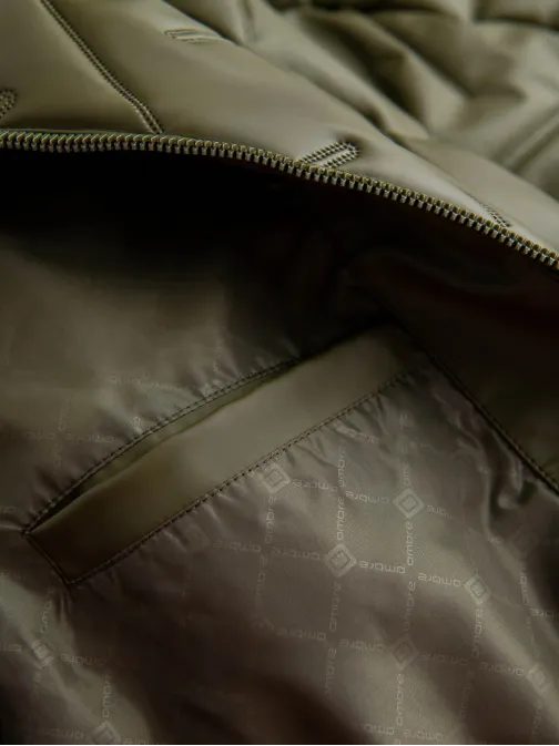 Olivová bomber bunda se vzorem V2 JALP-0196