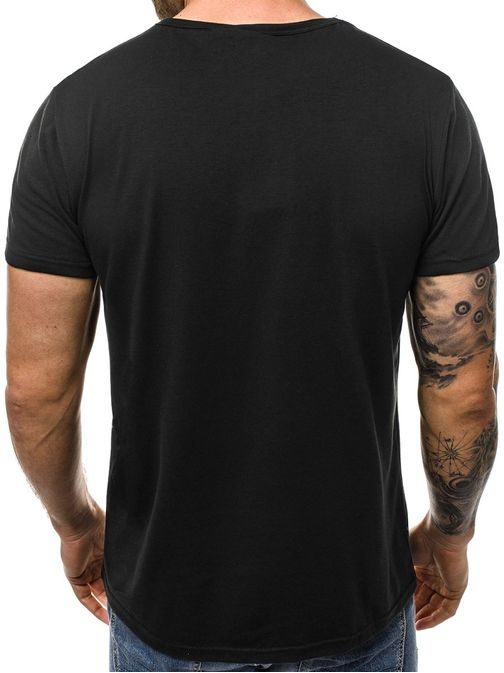 Černé pánské tričko s potiskem OZONEE JS/1849