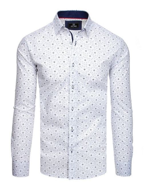 Vzorovaná bílá pánská košile