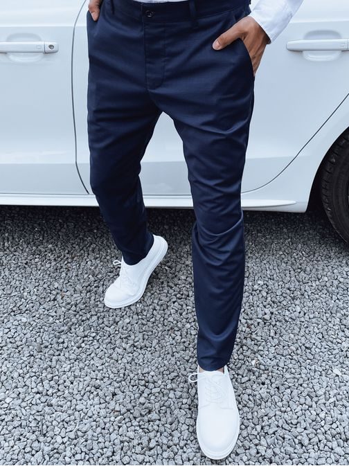 Pánské tmavě modré elegantní kalhoty