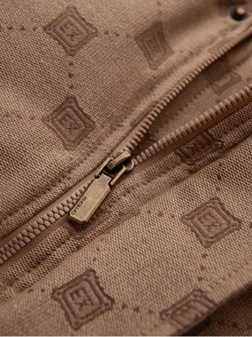 Elegantní prošívaná hnědá zimní bunda V2 JAHP-0195