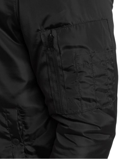 Trendy černá bomber bunda s aplikací J.STYLE AK93