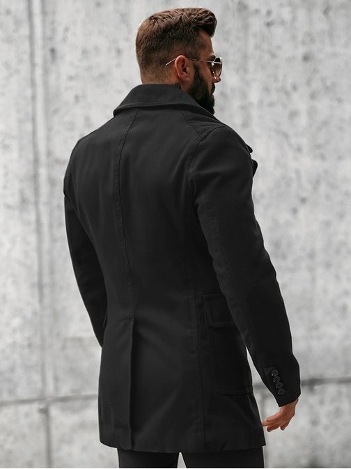 Moderní kabát v černé barvě JB/1048