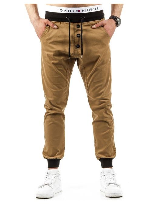 Karamelové pánské chino kalhoty (ux0673)