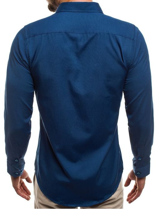 Jednoduchá tmavě modrá košile MECH/2122
