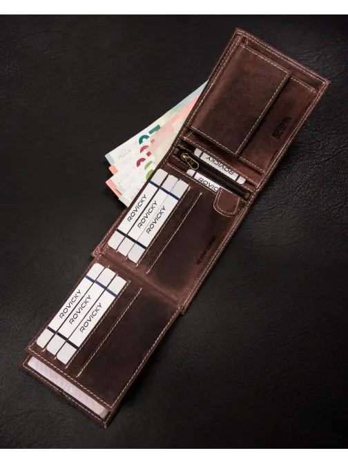 Hnědá pánská kožená peněženka Wild