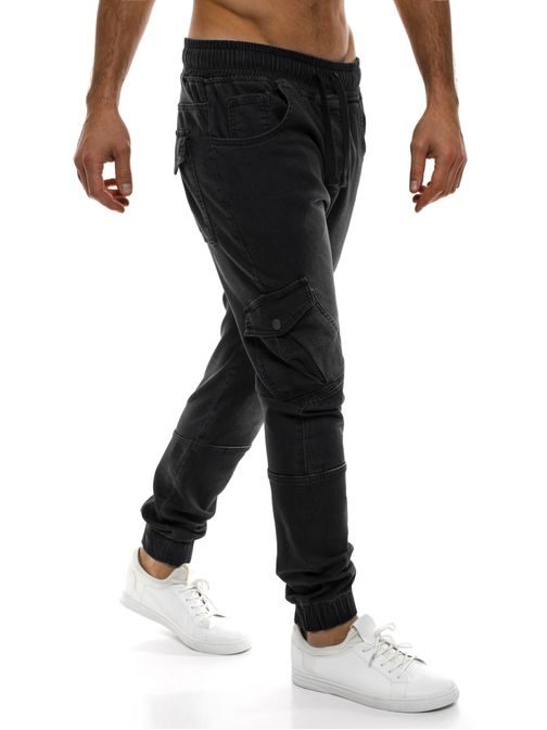 Černé moderní rifľové baggy kalhoty OTANTIK 808 JOGGERY