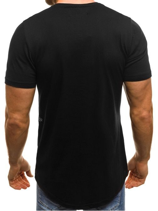 Klasické černé pánské tričko OZONEE B/181227