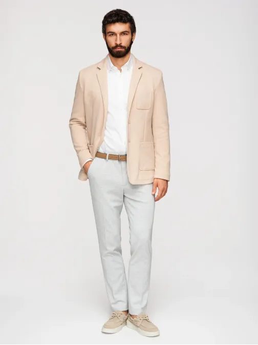 Béžové sportovní slim fit sako V5 M165