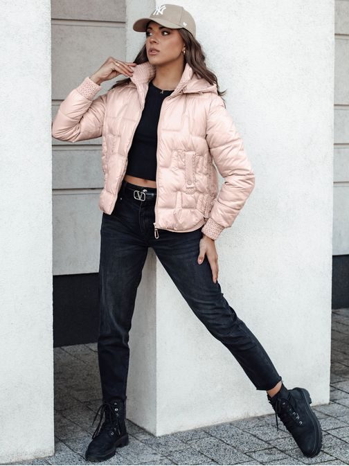 Dámská zajímavá růžová zimní bunda Fashwarm