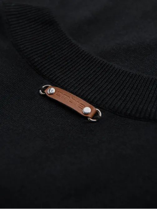 Moderní černý pánský svetr V2 SWZS-0124