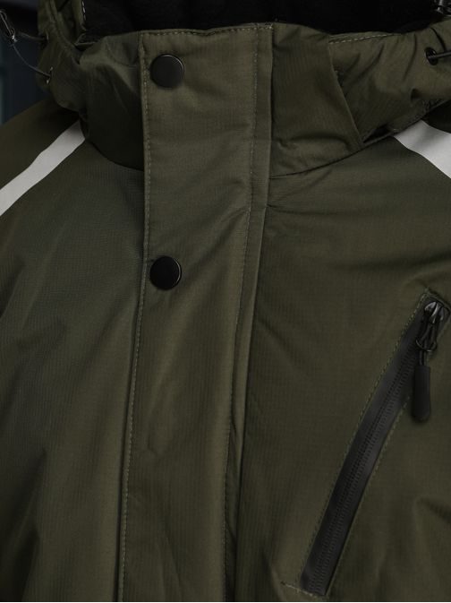 Zimní zelená bunda s reflexními prvky